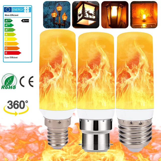 E14 E27 LED Licht Fackel 3 Modi Feuer Lampe Flammen Effekt Flacker Glühbirne DE