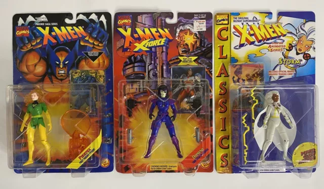 Toy Biz 1995 X-Men X-Force DOMINO STORM PHOENIX Action Figures Lot Of 3 NEW MOC