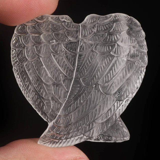 Alas de ángel de cristal de cuarzo transparente natural de 1,5"" curación metafísica #36F09