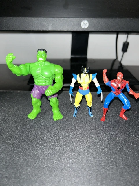 Toy Biz Marvel HeavyMetal Heroes Lot of 3 Cast Figures Vintage X-Men Spider