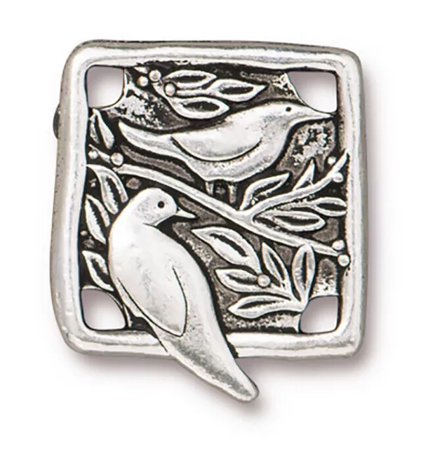 TierraCast Link 21 x 18.5mm 2mm Hole Botanical Birds Antique Silver Jewellery Ma