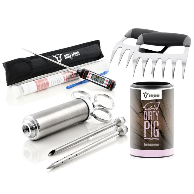 BBQ-Toro 4-teiliges Pulled Pork Set | BBQ Zubehör Set für Grill, Smoker