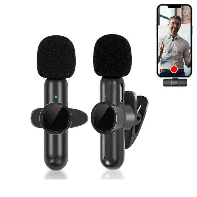 Portable Wireless Lavalier Microphone Audio Video Recording Phone Mic