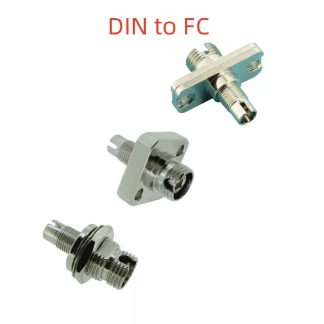 2Pcs DIN Female to FC Female Simplex Adapter Fiber Optic Hybrid Optical Adapter