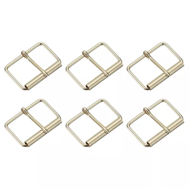 Roller Buckles, 6pcs 40x25mm 3mm Thick Metal Belt Pin Buckle, Gold Tone