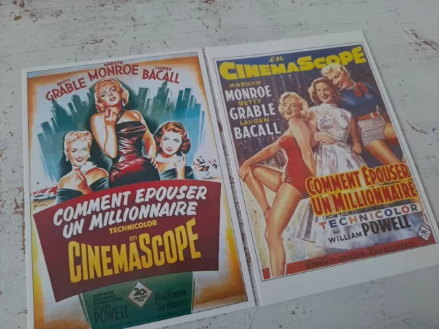 Lot 2 CP MARILYN MONROE LAUREN BACALL BETTY GRABLE COMMENT EPOUSER UN...