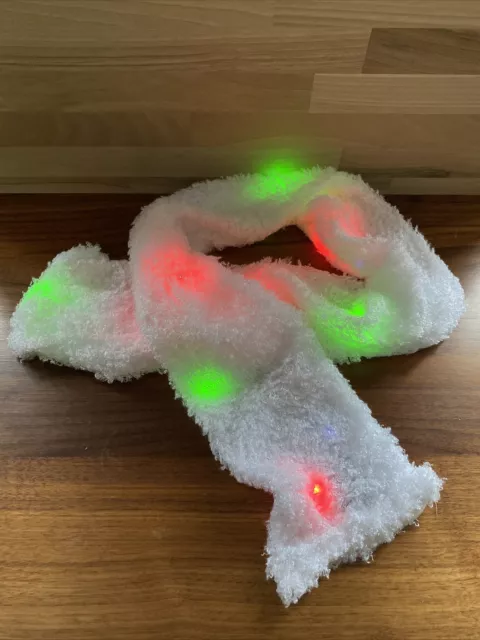 Child’s Winter White LED Flashing Scarf - with 6 Lighting Options