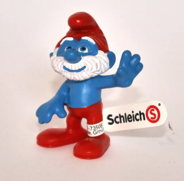 20754-"Papa Schlumpf"-"Papa"#Schleich-Smurf-NEU mit Fähnchen-NEW with tag!!
