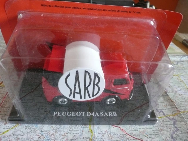 Camionnette Publicitaire Peugeot D4A Aliments Animaux Sarb - Modèle 1/43 Hachette - Collection