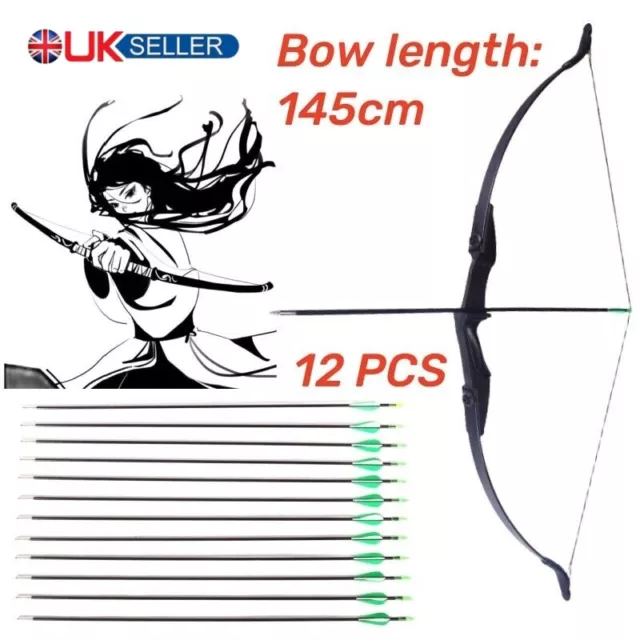 40LBS Archery Recurve bow Longbow archery Arrow recurve riser hunting bow set UK