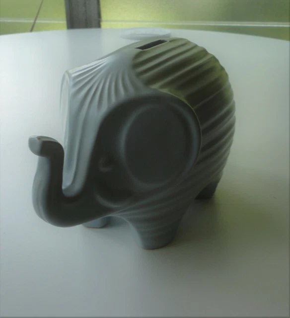 Modern Pop Art Jonathan Adler Light Blue Ceramic Elephant Coin Piggy Bank