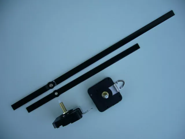 High Torque Clock Movement Extra Long Spindle 300Mm Black Baton Metal Hands