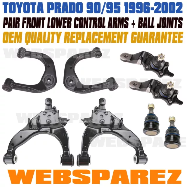 FRONT UPPER LOWER CONTROL ARMS BALL JOINTS for Prado 90 Series KZJ95 RZJ95 VZJ95