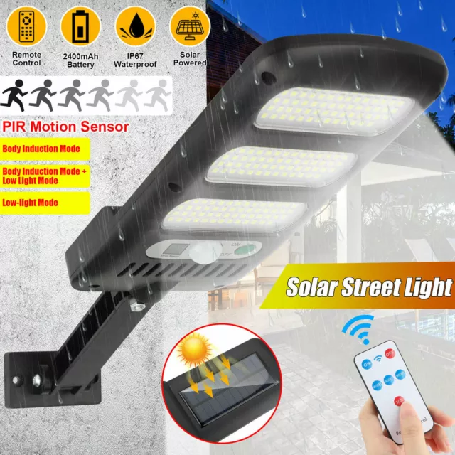 Télécommande lampe mouvement PIR capteur lumière solaire rue extérieure de LED