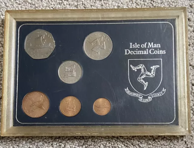 1976 Isle Of Man Decimal Coins. 6 Coin Set