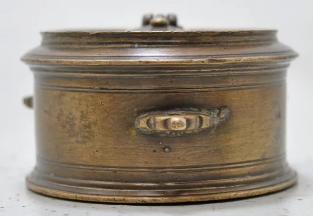 Antique Brass Round Ink Well Ink Pot Original Old Hand Crafted Engraved 2