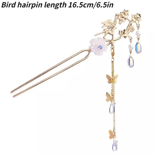 Main Asiatique Épingle à Cheveux Fleur Gland Kanzashi Step Secouer Coiffe Pince 3