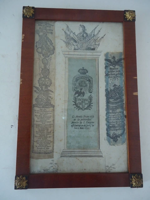 TOP! 3 gerahmte - Vivatbänder Friedrich der Große - 1757/58 - extrem selten -