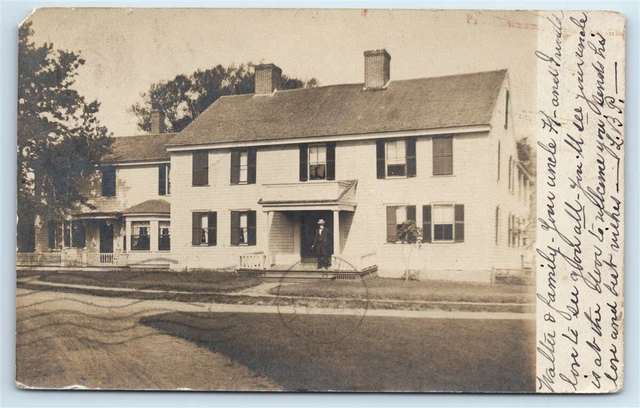 Postcard Uncle Walter & Family at Home, Sagamore MA to Chicago IL 1906 RPPC G115