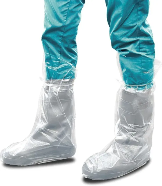 ABC Disposable Boot Covers with Ties 3XL, Pack of 1000 Clear Polyethylene