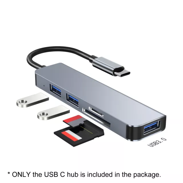 USB C Hub Adapter 5-in-1 Type C Docking Station Multi-port Hub for Laptop Tablet 2