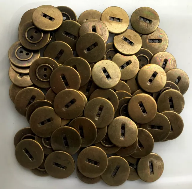 12mm 15mm 17mm 20mm Aged Brass Metal Industrial 2 Hole Buttons Button Q126C-F