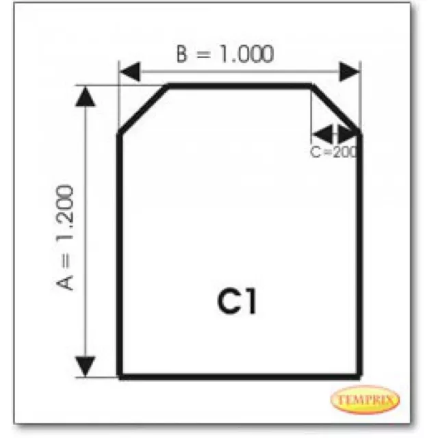 Placa de fondo de chimenea y chapa de horno Temprix | placa de protección contra chispas para chimenea y horno | C1 2