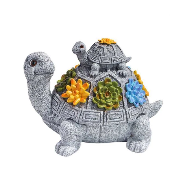 Decorazione giardino con resina succulenta, tartaruga succulenta? posacenere dieci S5