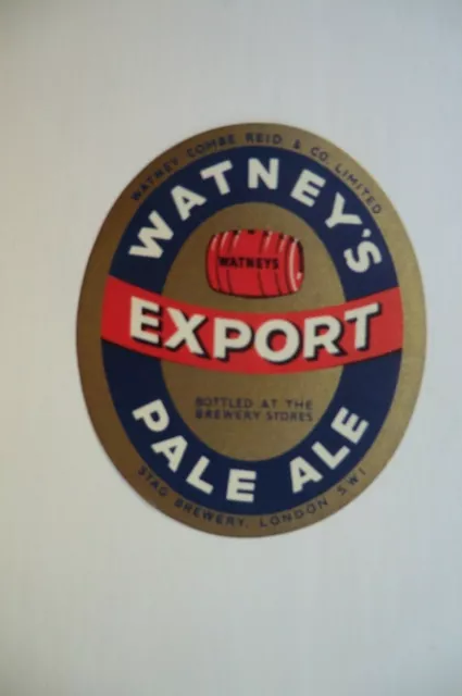 Mint Watneys London  Export Pale Ale Brewery Beer Bottle Label