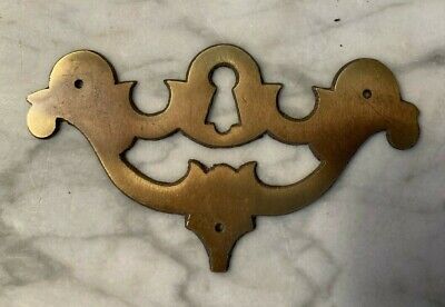 Vintage Keyhole Cover Brass Chippendale Style Batwing Key hole Cover Escutcheon