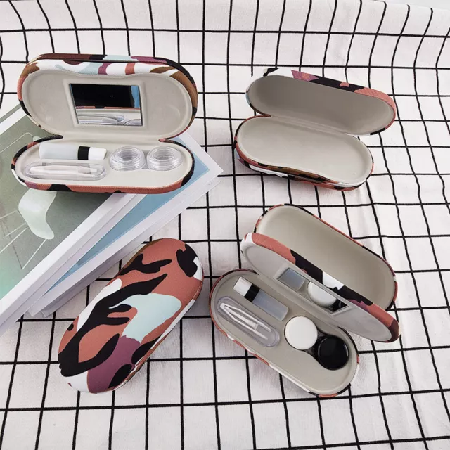 2 In 1 Camouflage Double Layer Glasses Box Multi-purpose Portable Contact Bo;d'