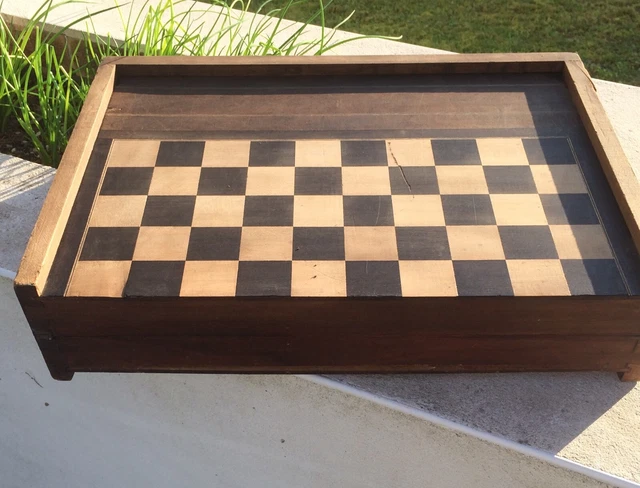 Ancien Jeu De Jacquet / Backgammon En Bois Avec 30 Pions Et 2 Dés - Fabrication Française