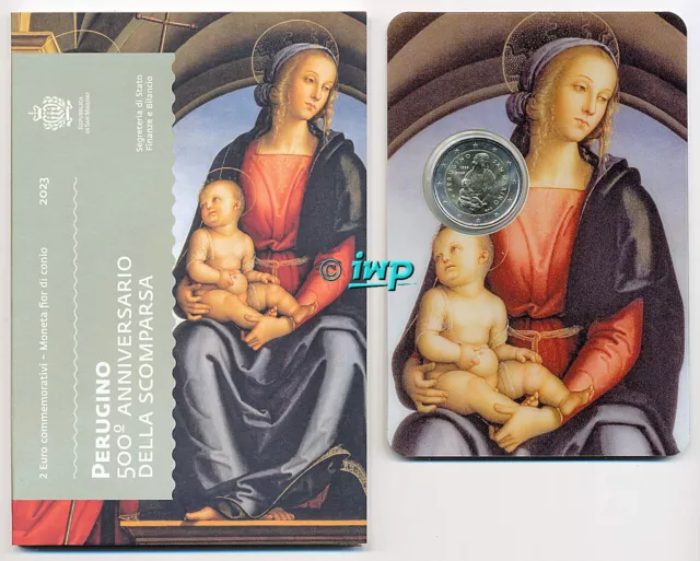 SAN MARINO 2 EURO Gedenkmünze 2023 - 500. Todestag Pietro Perugino - rar