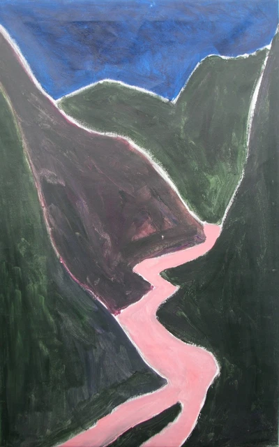 Davide Baroggi (Locarno 1974) Neue Wilde IL FIUME ROSA olio su tela 50x80 2011