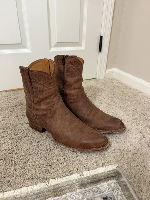 Clear Inner Dimensions MEN’S TECOVAS “THE Dean” Scotch Goat Cowboy Boots Sz 11.5 D Inside Zip ...