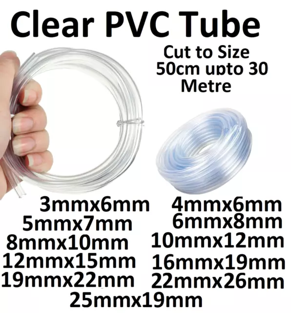 Clear Pvc Flexible Tubing Air Hydroponics Plastic Hose Pipe Tube Water