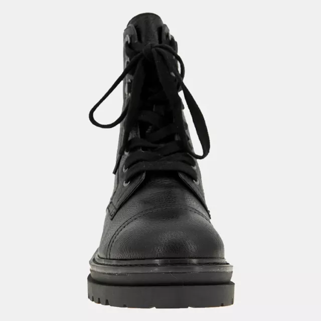 New Andre Assous Farah Lace-Up Zipper Leather Combat Boot Women's Size 9.5 3