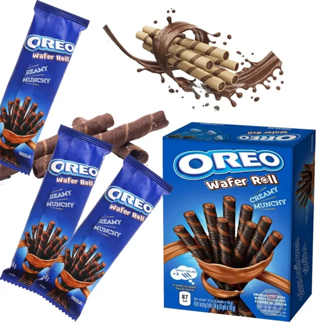 4 scatole x rotolo wafer Oreo con crema aromatizzata al cioccolato - 54 g