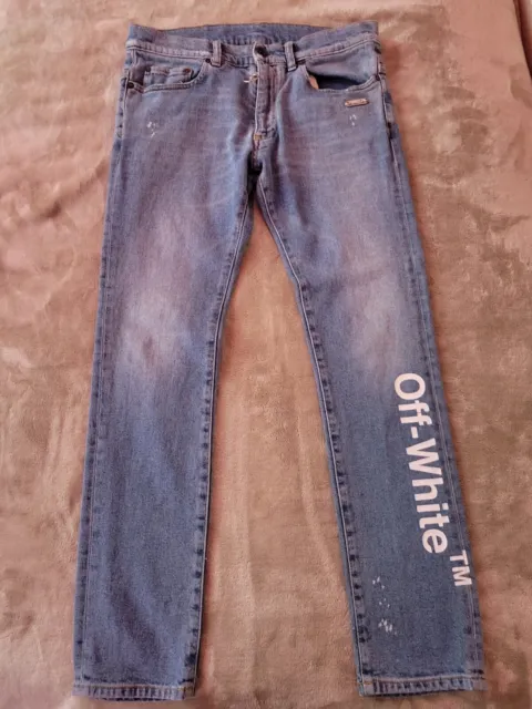  Used Off-White C/O Virgil Abloh Skinny Jeans Denim Label Size: 31