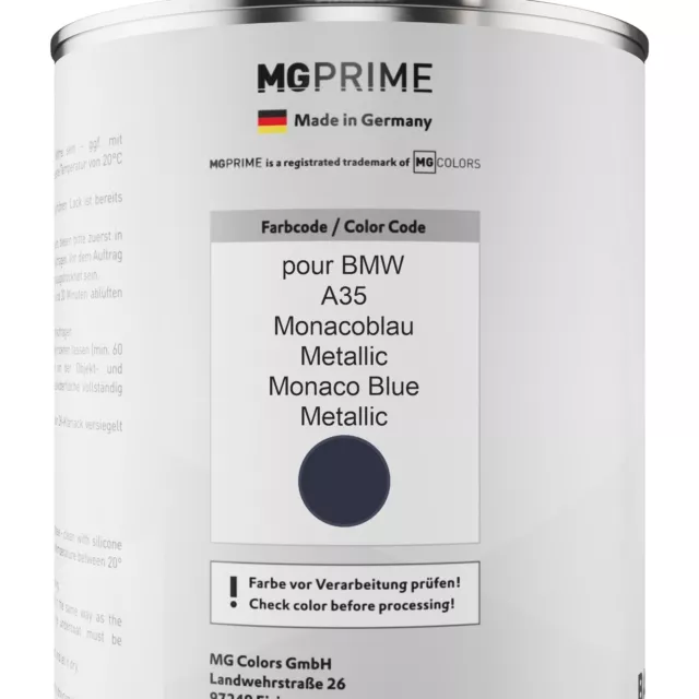 Peinture Voiture pot pour BMW A35 Monacoblau Metallic Monaco Blue Metallic 1,0l 2