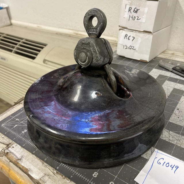 Large High Voltage Porcelain Ceramic  Glazed 7" x 10" Insulator(g1049