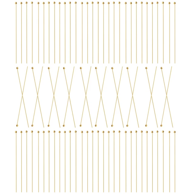 100 piezas aguja de cabeza de metal bola aguja de cabeza hágalo usted mismo Head Pin perlas - Pendiente Sch