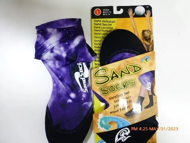 SAND SOCKS  Large Purple/Galaxy - Beach Volleyball - Sand Soccer - Water Sports