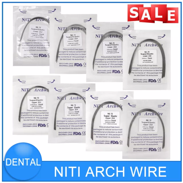 Dental Orthodontic Super Elastic Niti Round Arch Wire Ovoid Form Archwires CE