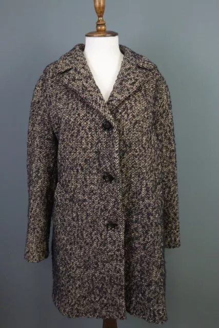 WEEKEND MAX MARA Brown Wool Single Breasted Coat Size 48