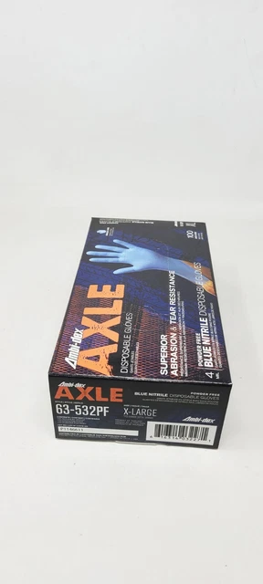 ( 100 PACK) - Ambi Dex Axle 63-532PF Disposable Gloves, Nitrile, Blue, XL