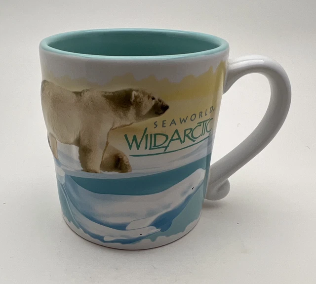 Sea World 3D Wild Artic coffee mug Polar Bear/Whale/Walrus & More 4" Tall