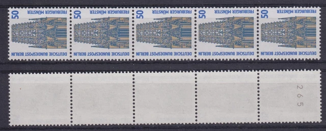 Berlin 794 A RM 5er Streifen mit ungerader Nummer SWK 50 Pf postfrisch