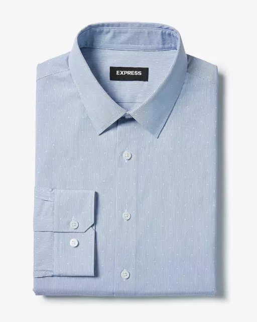 EXPRESS Mens 1MX Dress Shirt  Slim Jacquard Striped Cotton Stretch (Medium)
