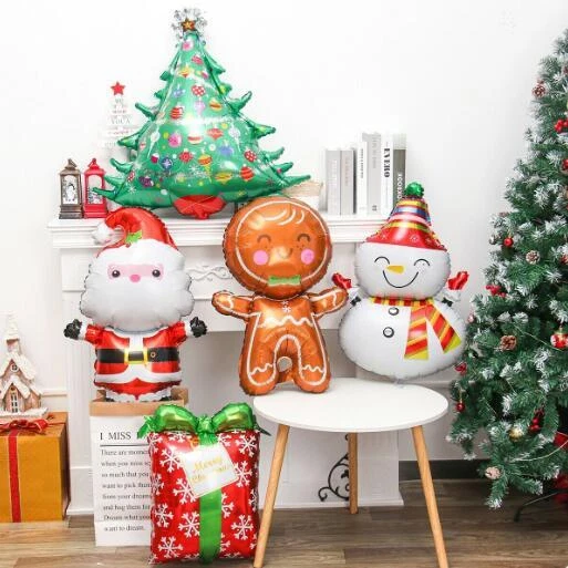 Christmas Balloons Santa Claus Snowman Xmas Gift Aluminum Foil New Year Decor